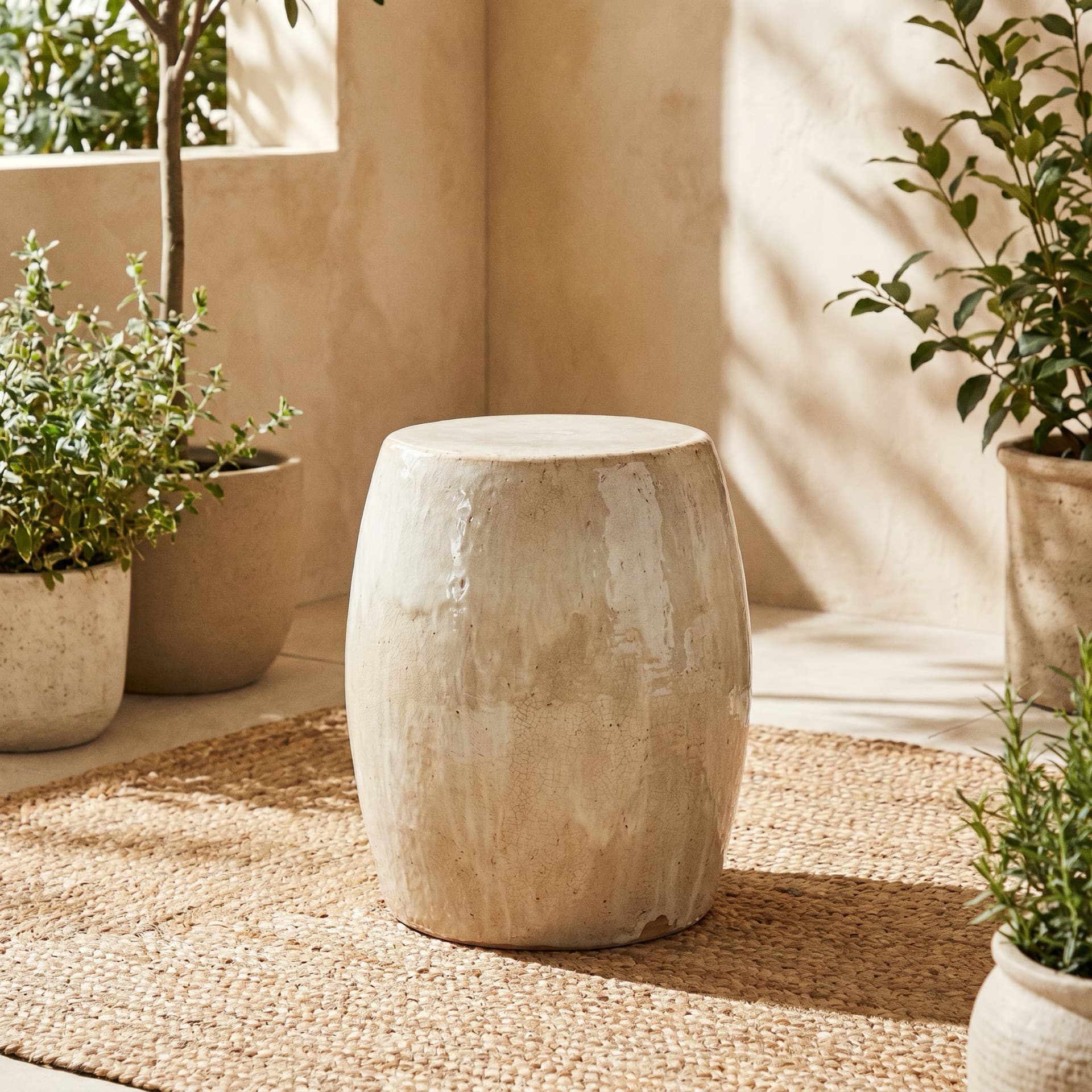 Terracotta garden stool