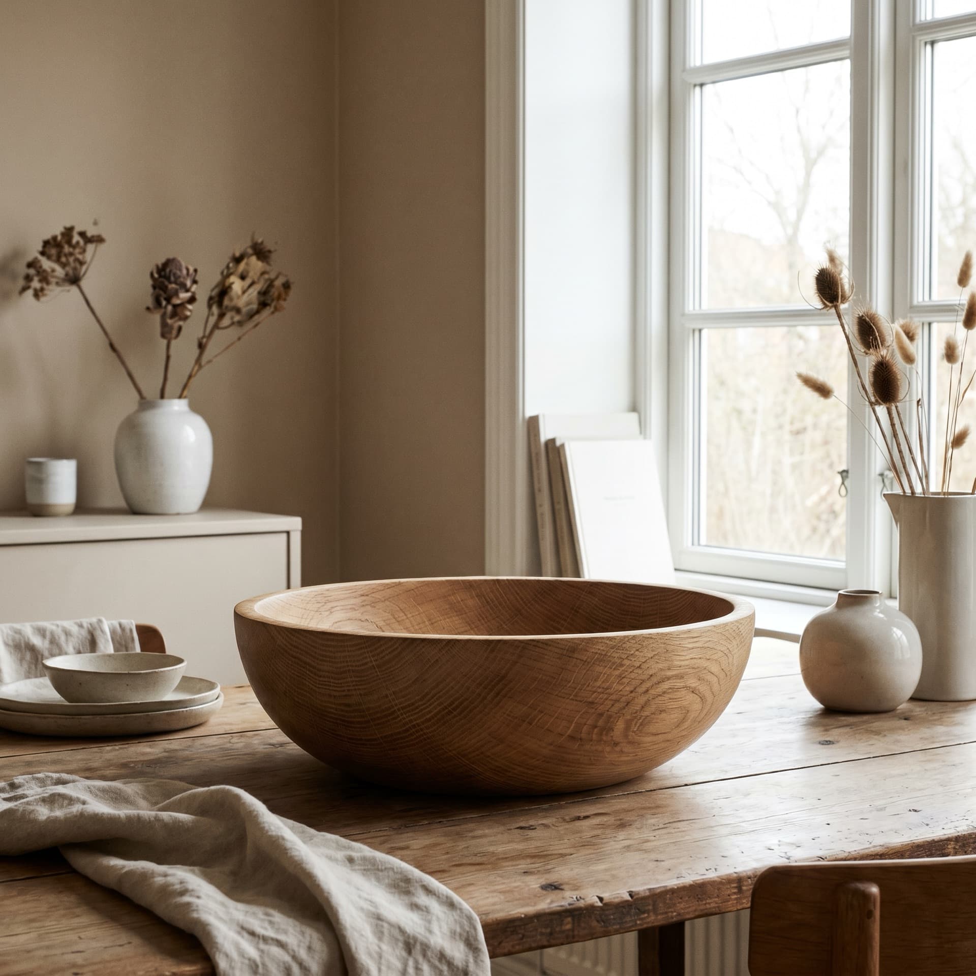 Hand-turned oak bowl