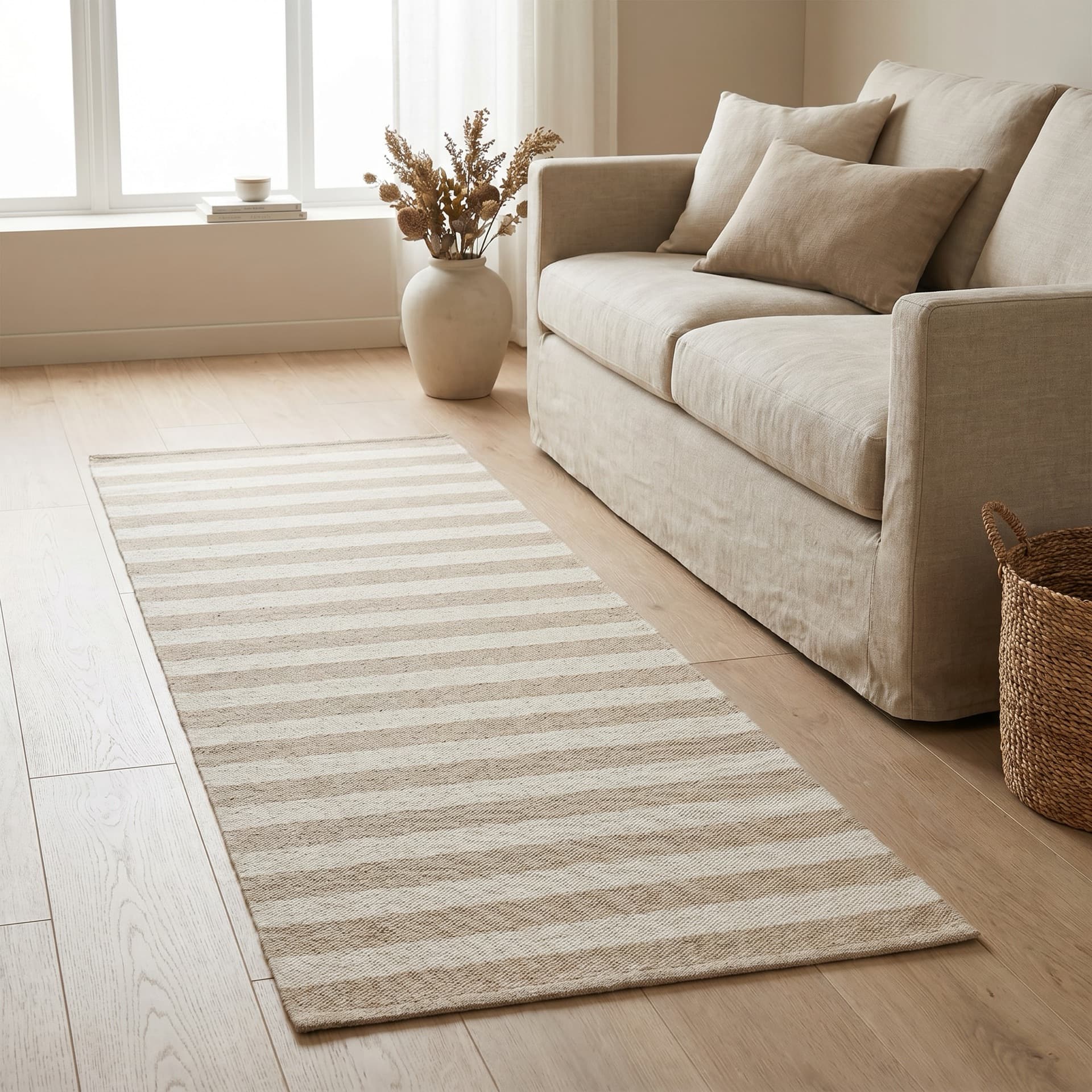 Striped cotton runner