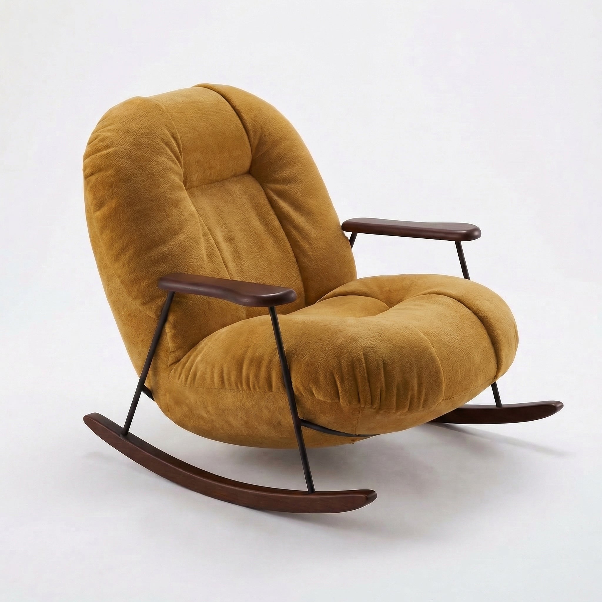Mustard Leather Rocking Chair – front view