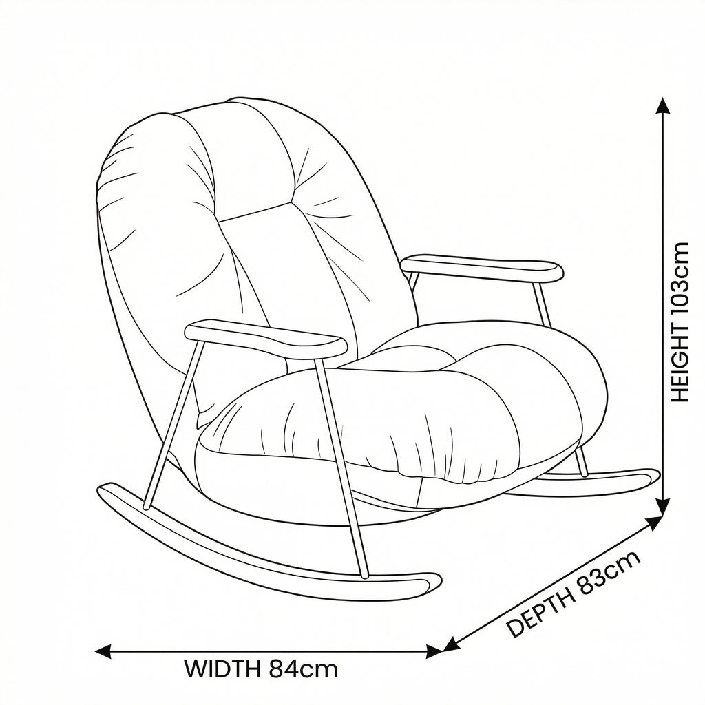 Mustard Leather Rocking Chair – in bedroom setting