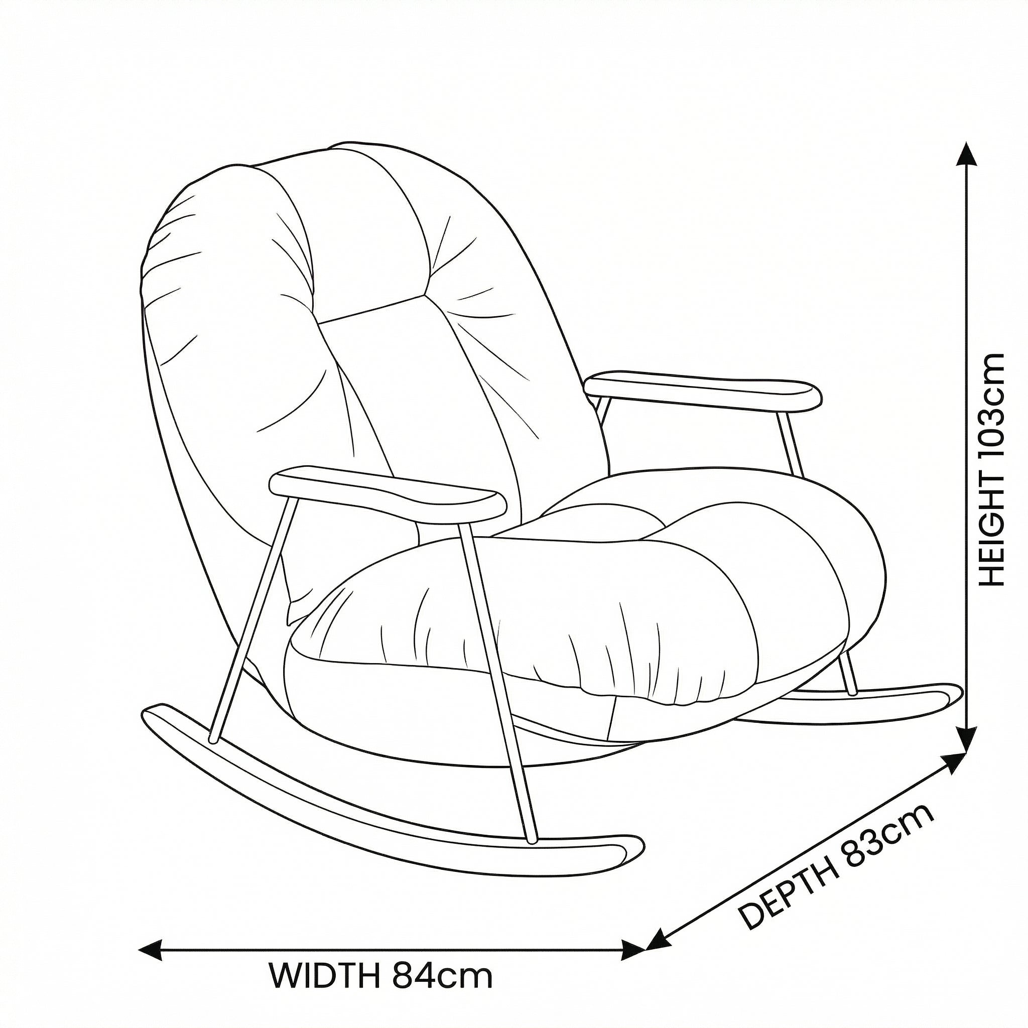 Mustard Leather Rocking Chair – in bedroom setting