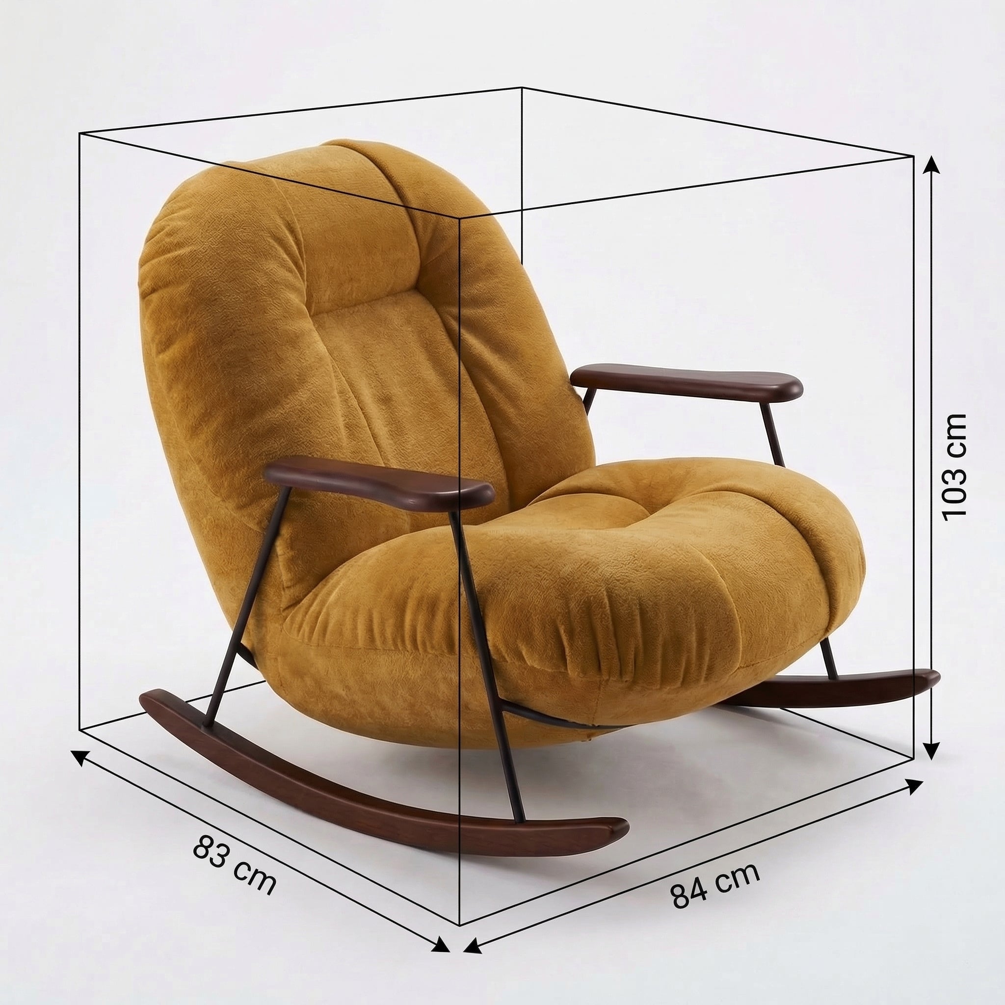 Mustard Leather Rocking Chair – ambient lighting scene