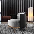 Black & Gray Modern Accent Chair with Linen Upholstery