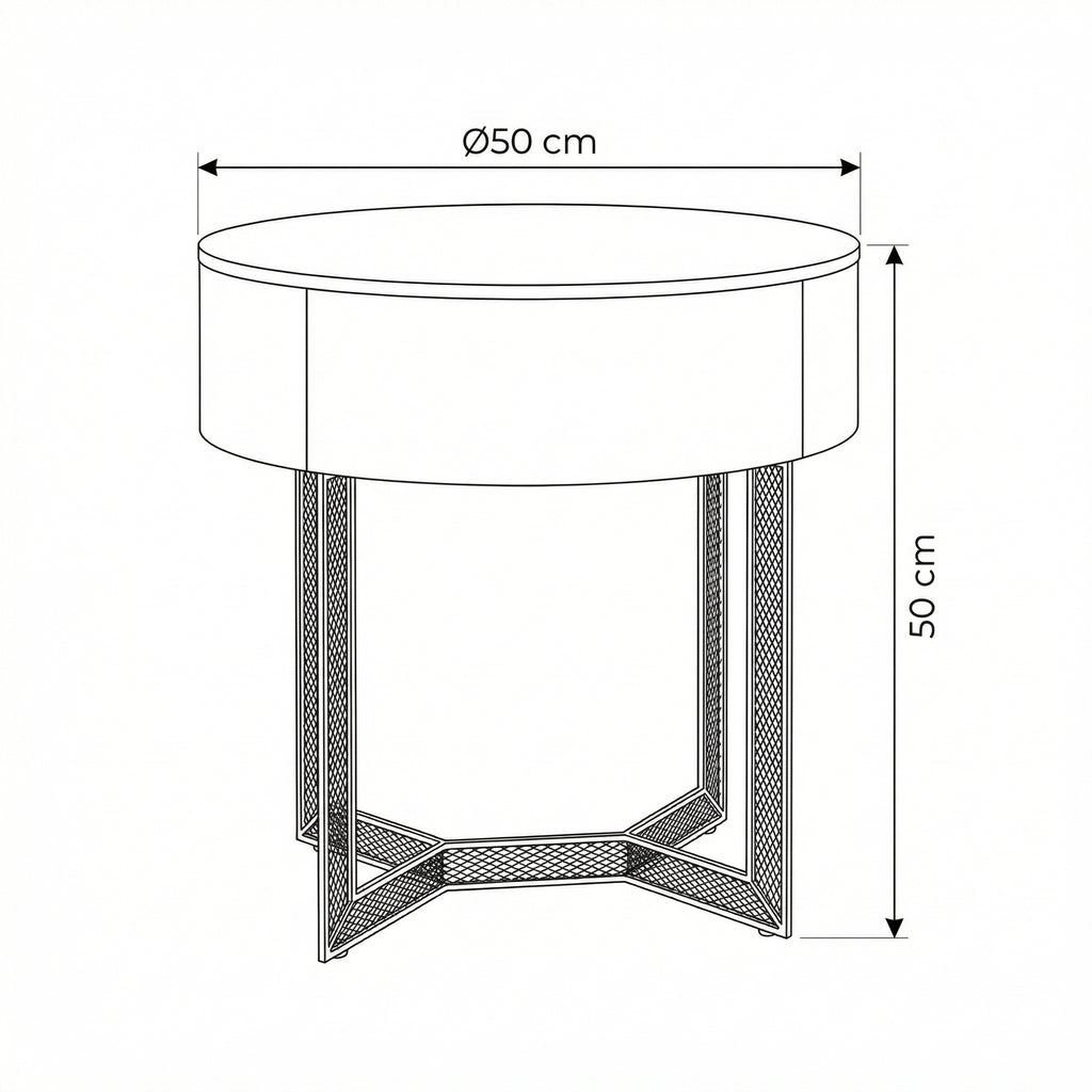 Smoked Wood Round Nightstand – lifestyle scene