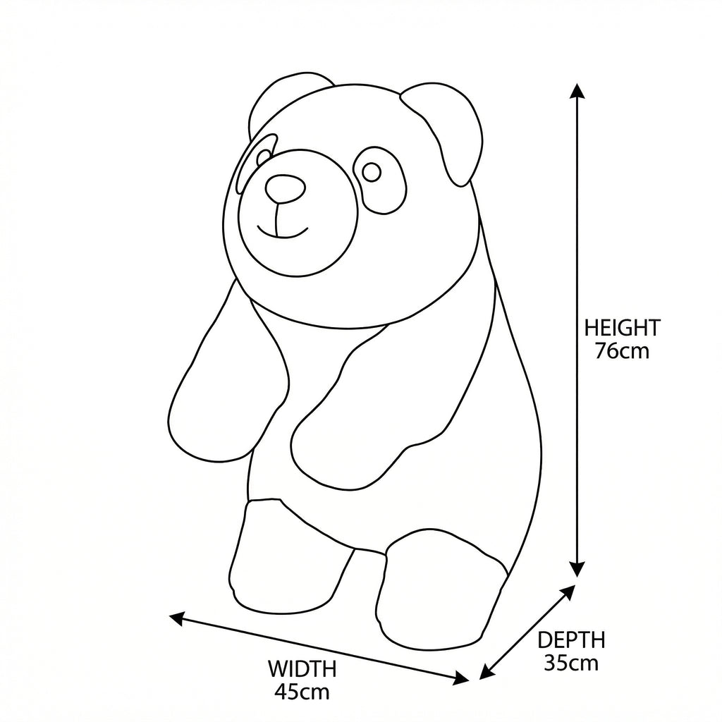 Standing Panda Plush Stool – in bedroom setting