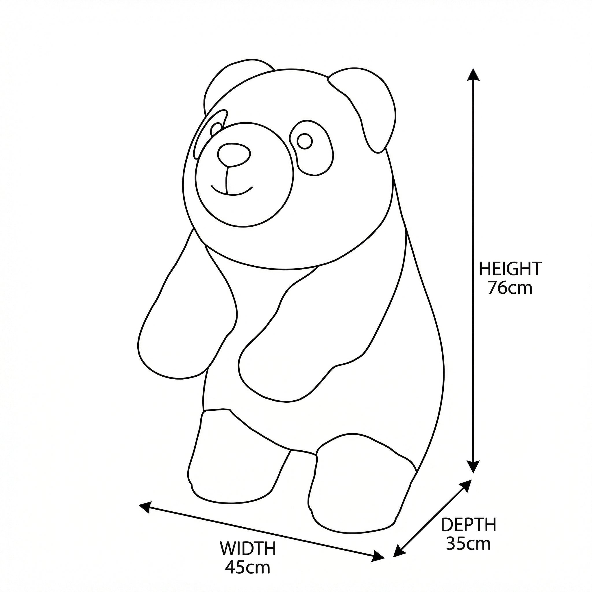 Standing Panda Plush Stool – in bedroom setting