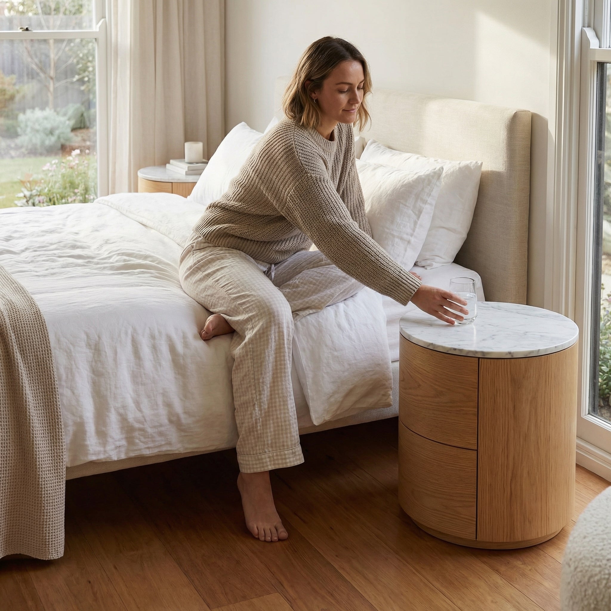 Dual Nightstand Set - scale reference