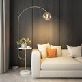Modern Arc Floor Lamp with Shelf & Wireless Charger