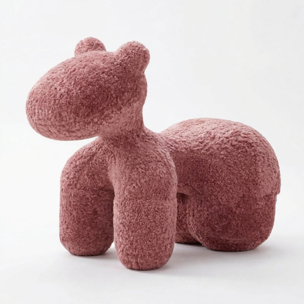 Pink Horse Plush Stool – detail view