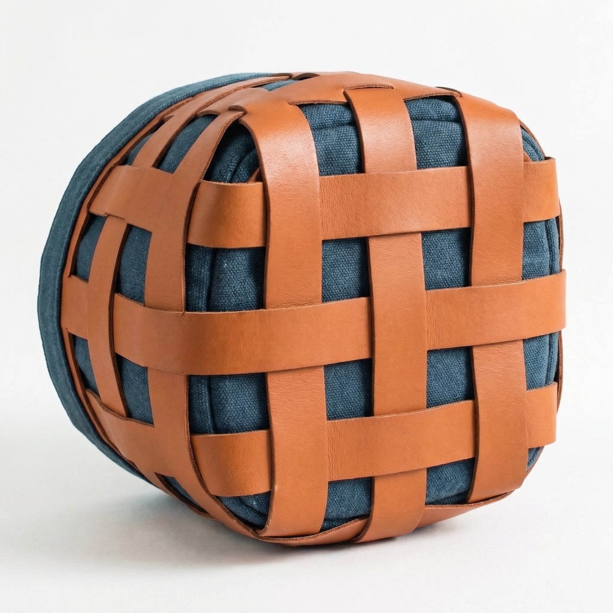 Woven Leather Storage Basket – material close-up