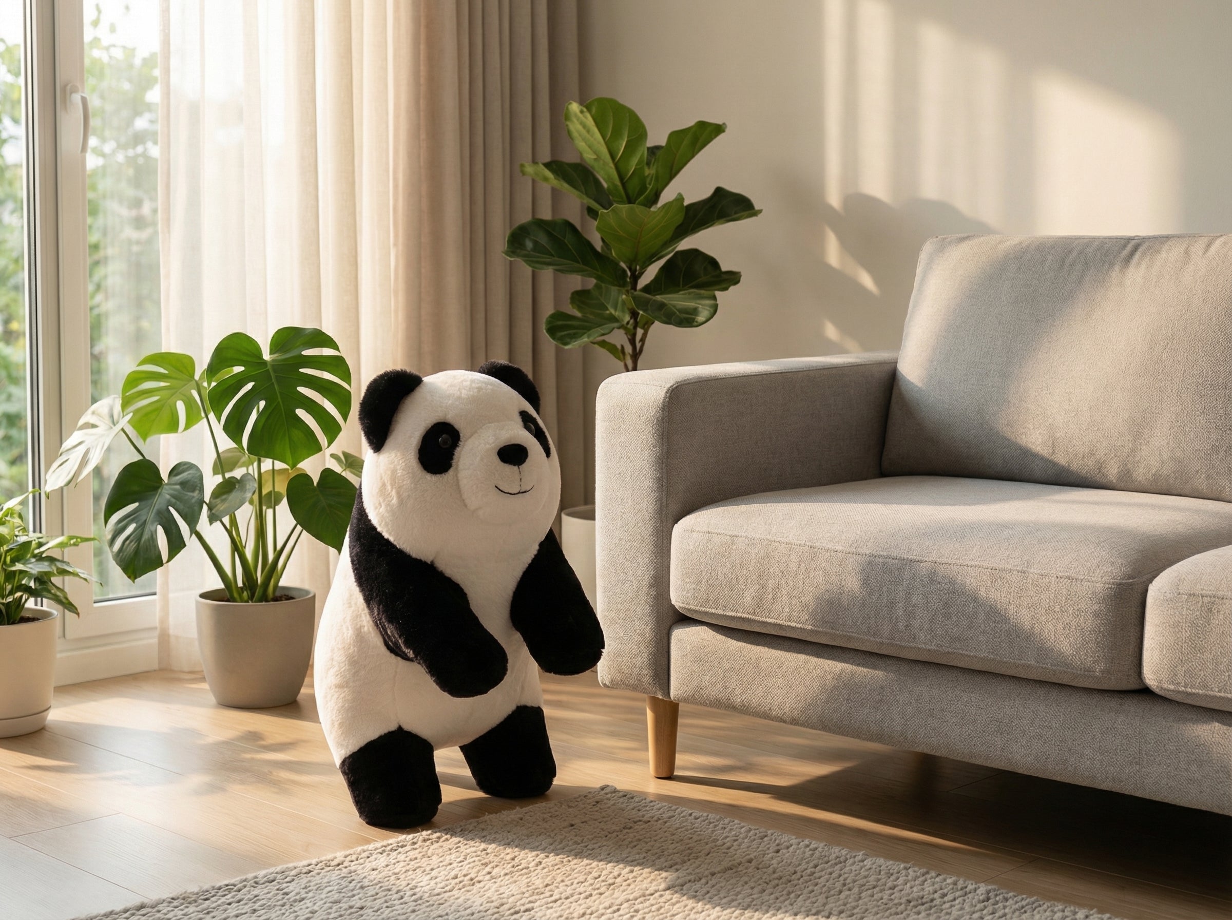 Standing Panda Plush Stool – styling detail